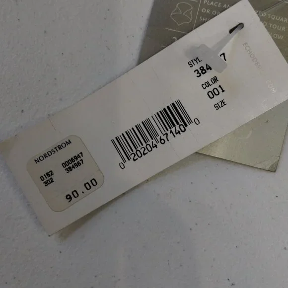 Echo Floral Silk Fringed Wrap Black NWT - Picture 5 of 6